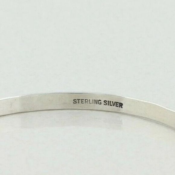 Sterling Silver Bangle Bracelet 8" inch Round 2 5/8" inch Diameter - Picture 5 of 6
